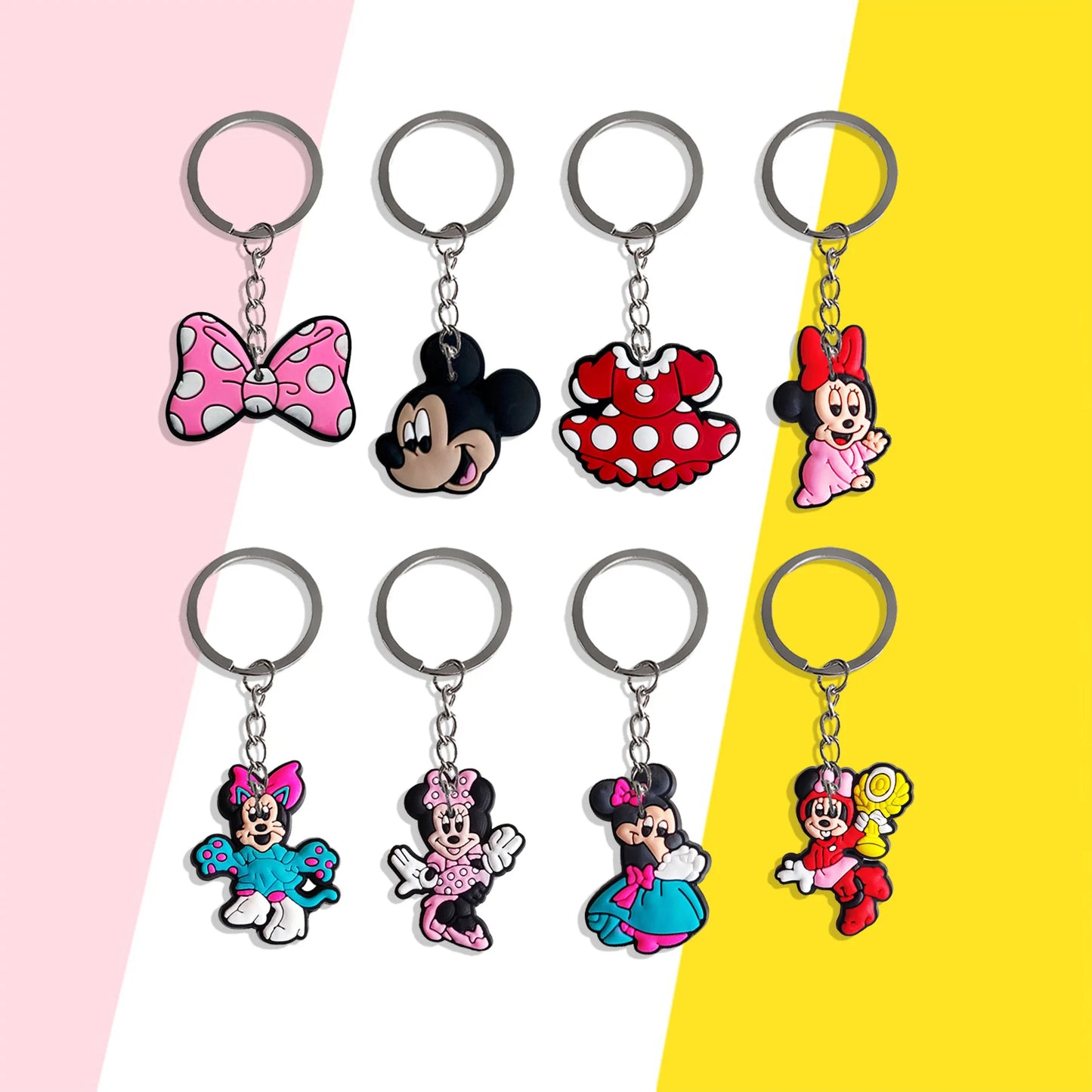 Cute Mickey Minnie Mouse Pendant Keychain Party Gift Giveaway Souvenir Mickey LOVE Valentine's Day Gift Travel Backpack Ornament