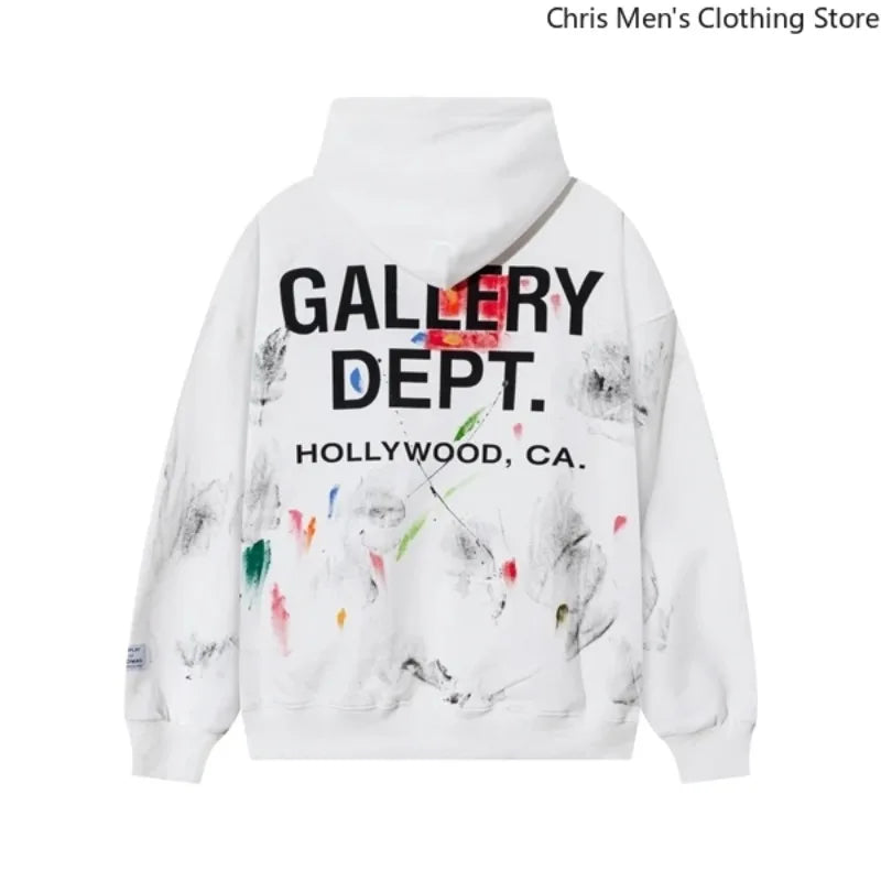 Autumn Trendy Men's Long Sleeve Thermal Hoodie Streetwear New High Street Loose Fleece Hoodie Letter Print Casual Sweatshirt