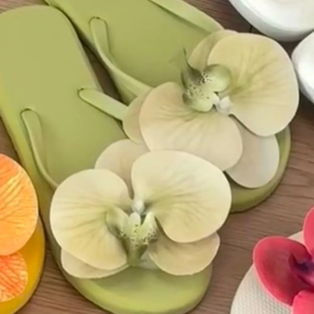 1Pair Thai Fairy Butterfly Flower Shoe Buckles Phalaenopsis Shoe Flower Sandals Sweet Butterfly Orchid Shoe Accessory Shoe Clips