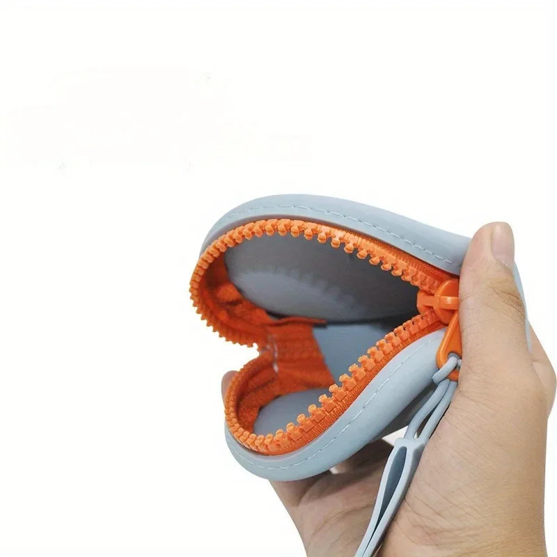1Pc New mini zipper silicone makeup bag headphone storage bag waterproof silicone coin wallet