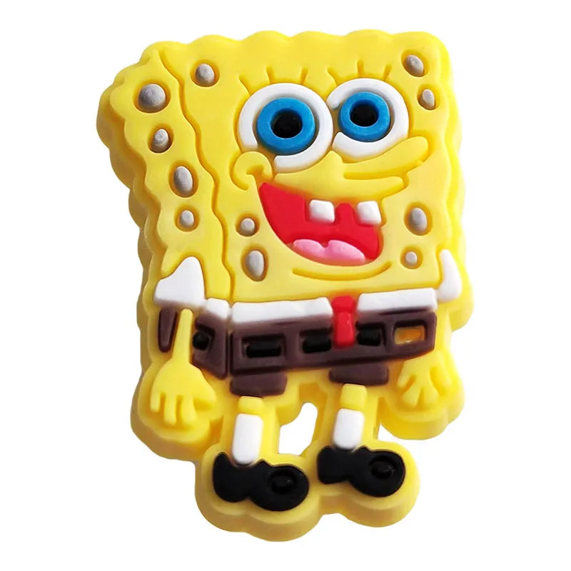 SpongeBob Cartoon Shoe Charms 1-20pcs Set SpongeBob SquarePants DIY PVC Decorations for Clog Sandals Kids Gift Shoe Accessories