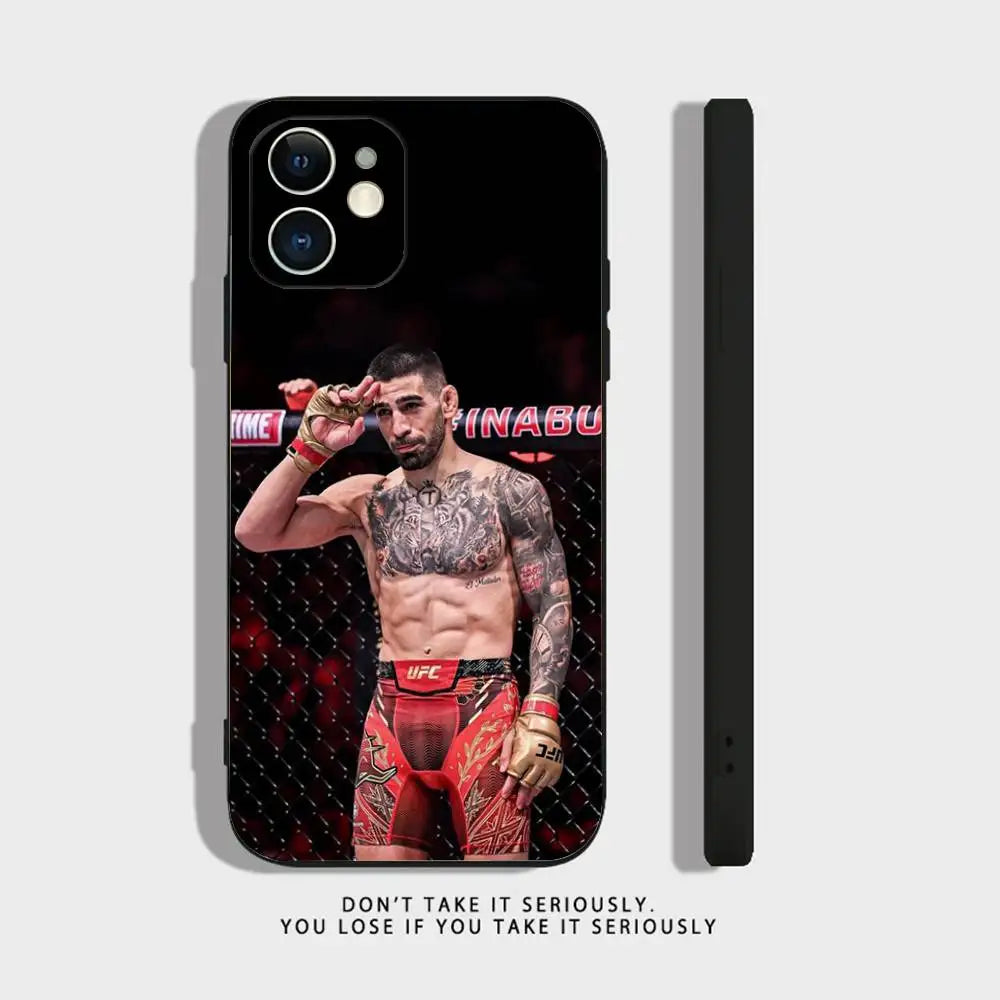I-Ilia Fighting T-Topuria Phone Case For iPhone 16,15,14,13,12,11,Pro,X,XS,Max,XR,Plus,Mini Soft Silicone Black Shockproof TPU