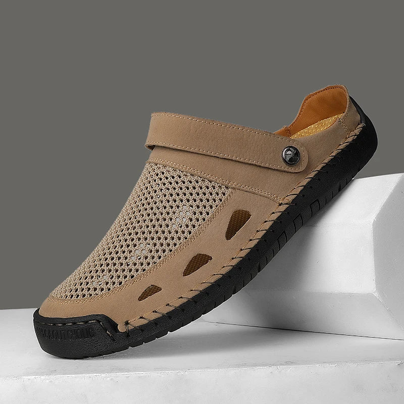 Soft Sole Male Simple Slippers Breathable Mens Summer Sneakers Casual Half Shoes Leisure Walk Half Drag Outdoor Non-Slip Sandals
