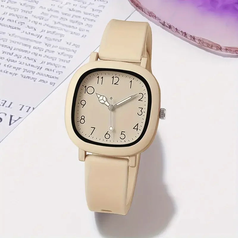 Fashion Candy Color Silicone Band Women Watches Square Dial Ladies Quartz Wristwatch for Girls Clock Reloj Mujer