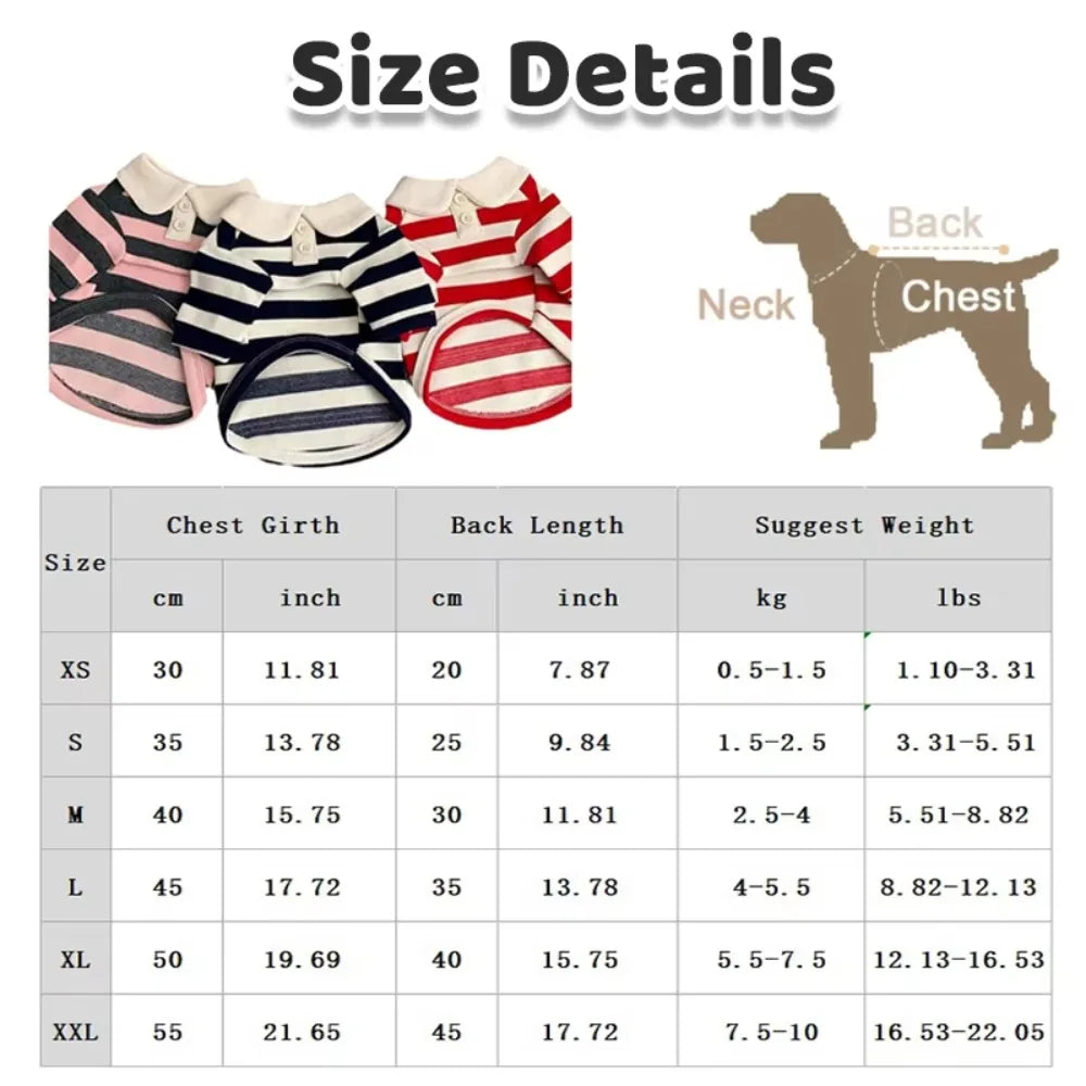 Fashion Striped Collared Dog Shirt Soft Breathable Cooling Vest Pet Hoodie For Puppy Outdoor Activities
