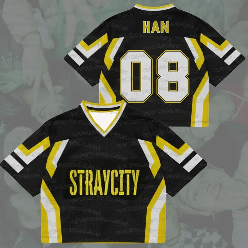 Summer Men's Women's Short SLeeve Stray City 2026 Concert World Tour Mixed Mesh Jersey Kpop Fans FELIX T-shirt Tops