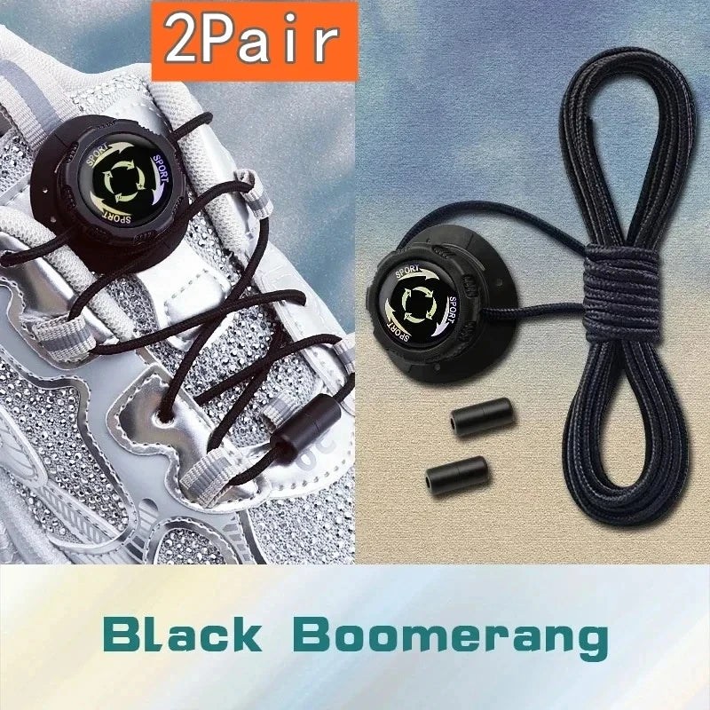 Install Simple Swivel Buckle Laces Automatic Shoelaces Without Ties Unisex Thick Rope Tennis Sneakers Shoelace Shoe Accessories