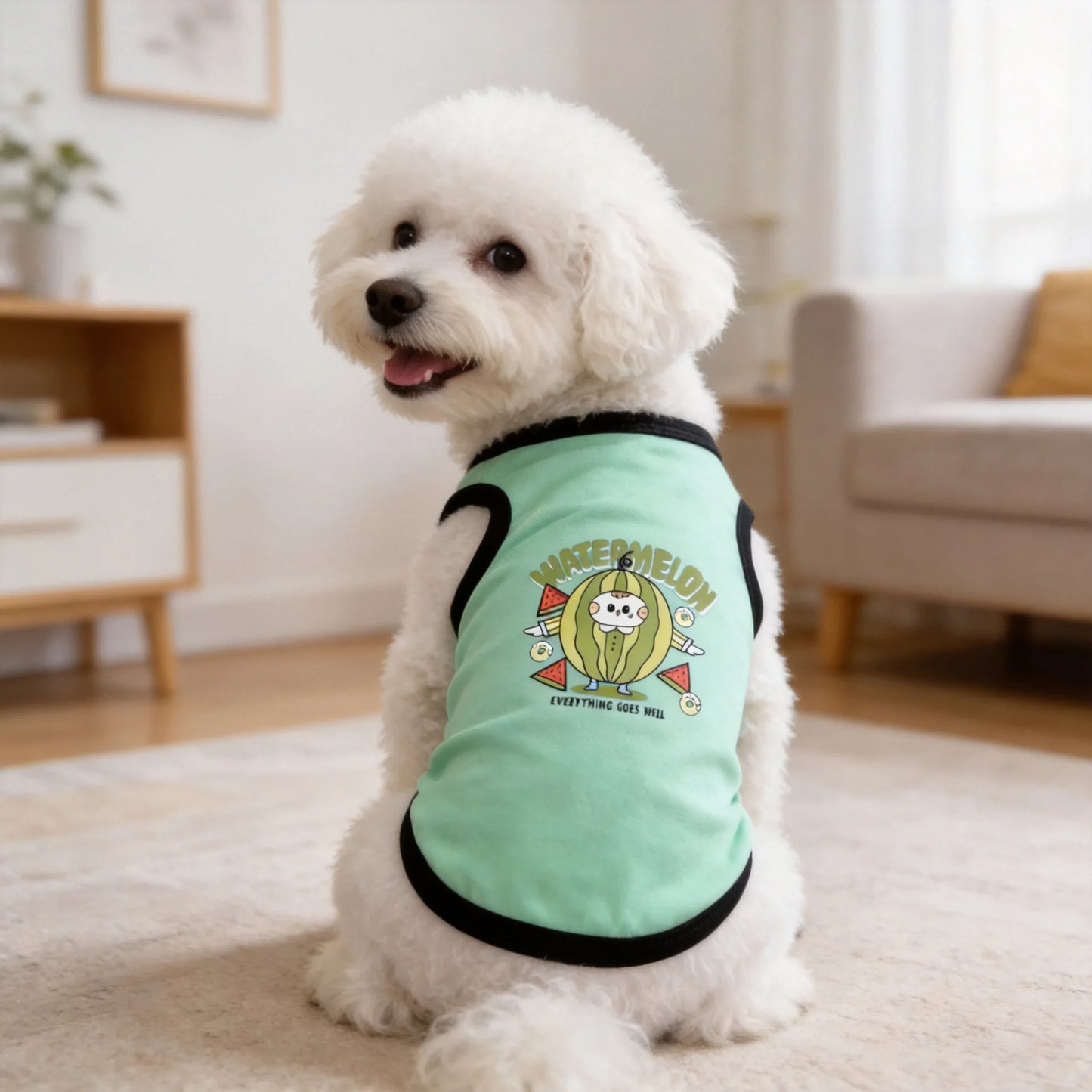 Summer Pet Clothes Breathable Mesh Dog Cat Jersey Cute Puppy Kitten Vest Shedding Control Apparel Holiday Party Dog Clothing