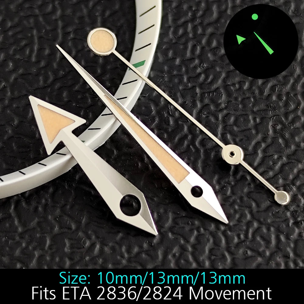High Quality ETA-Series Hands Green Super Luminous Fits ETA 2824 2892 2836 2834 Movement Watch Accessories Watches For Men
