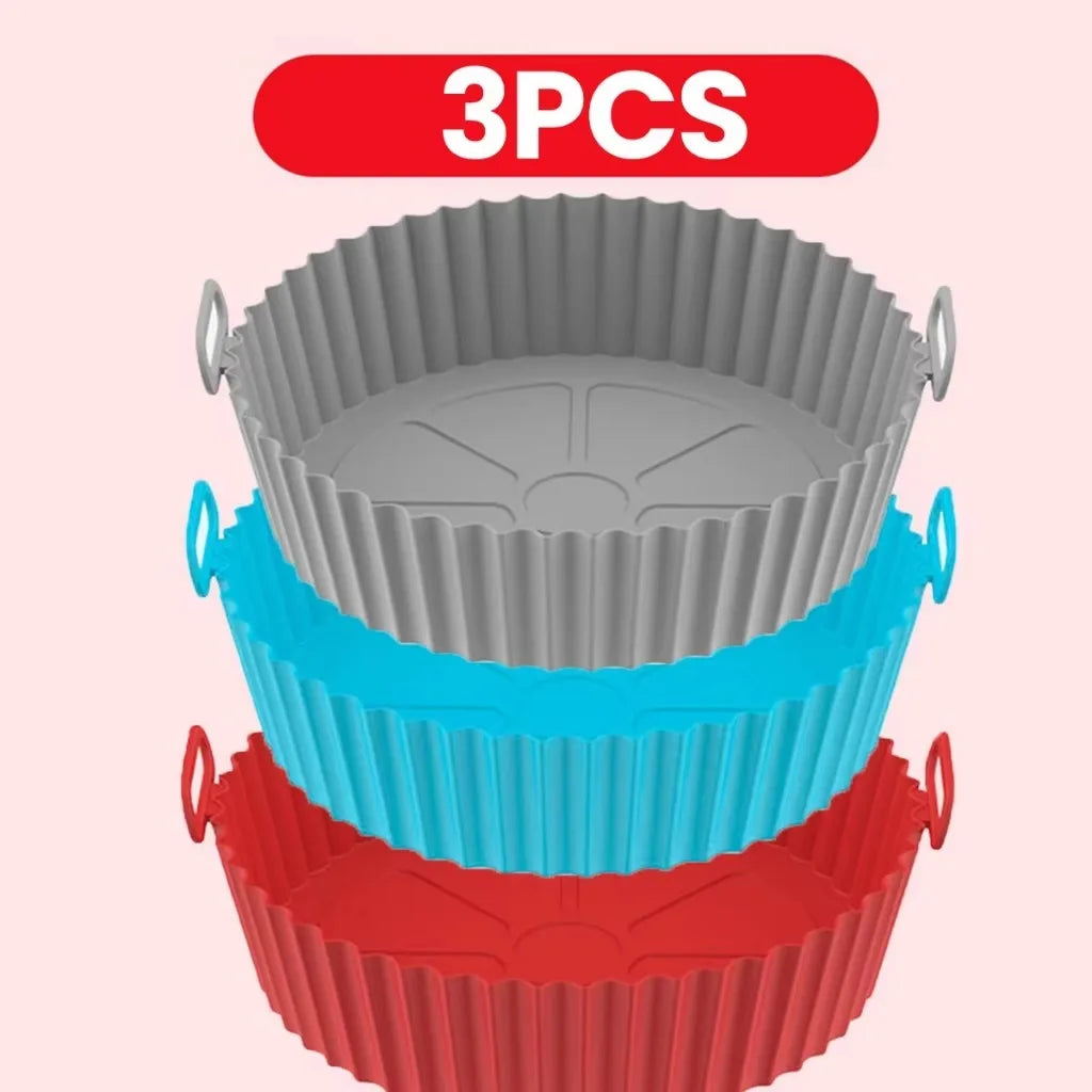5 Shapes Reusable Silicone Non-stick Kit for Air Fryer Microwave Oven and Fryer Ideal For Healthy Baking if