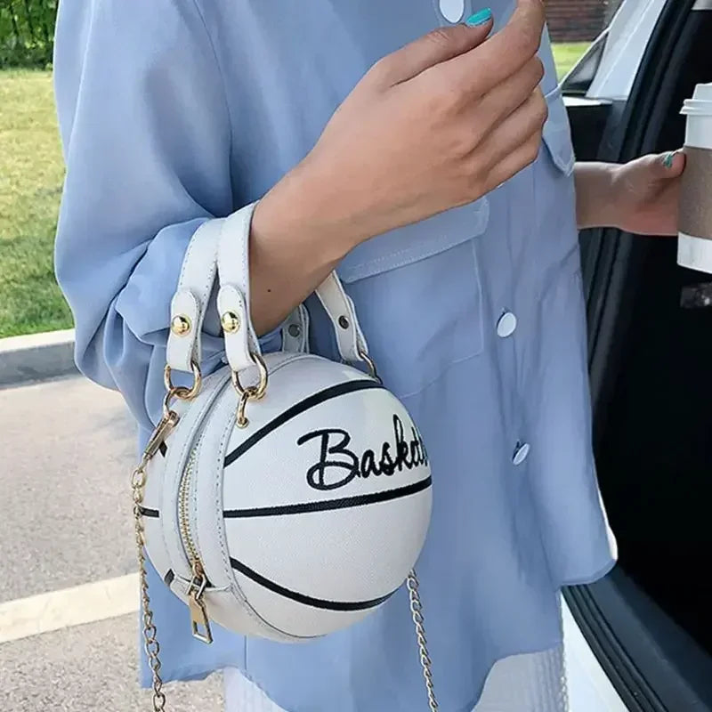 FashionableHigh End Personalized Basketball New Trendy Korean Version Simple Single Shoulder Crossbody Small Round Bag For Women
