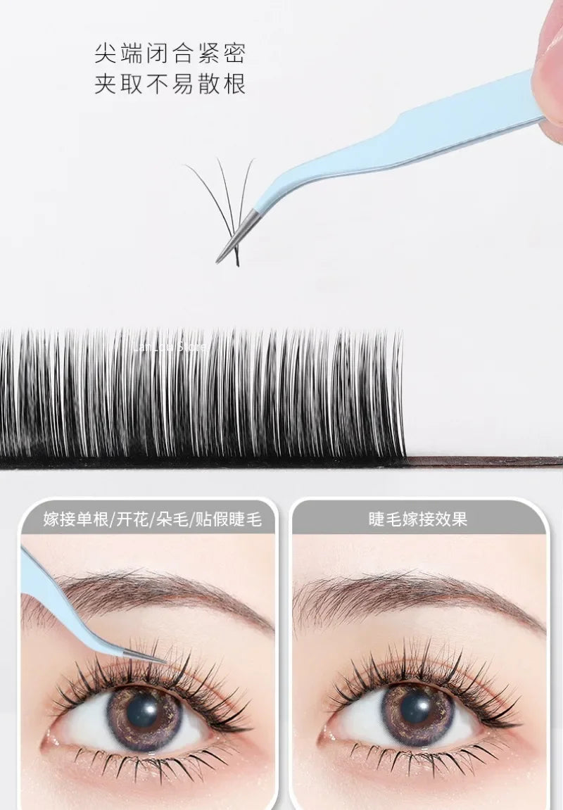Eyebrow Tweezers Stainless Steel Slant Tip Hair Removal Makeup Tool Kit Eyelashes Extension High Precision Anti-Static Tweezers