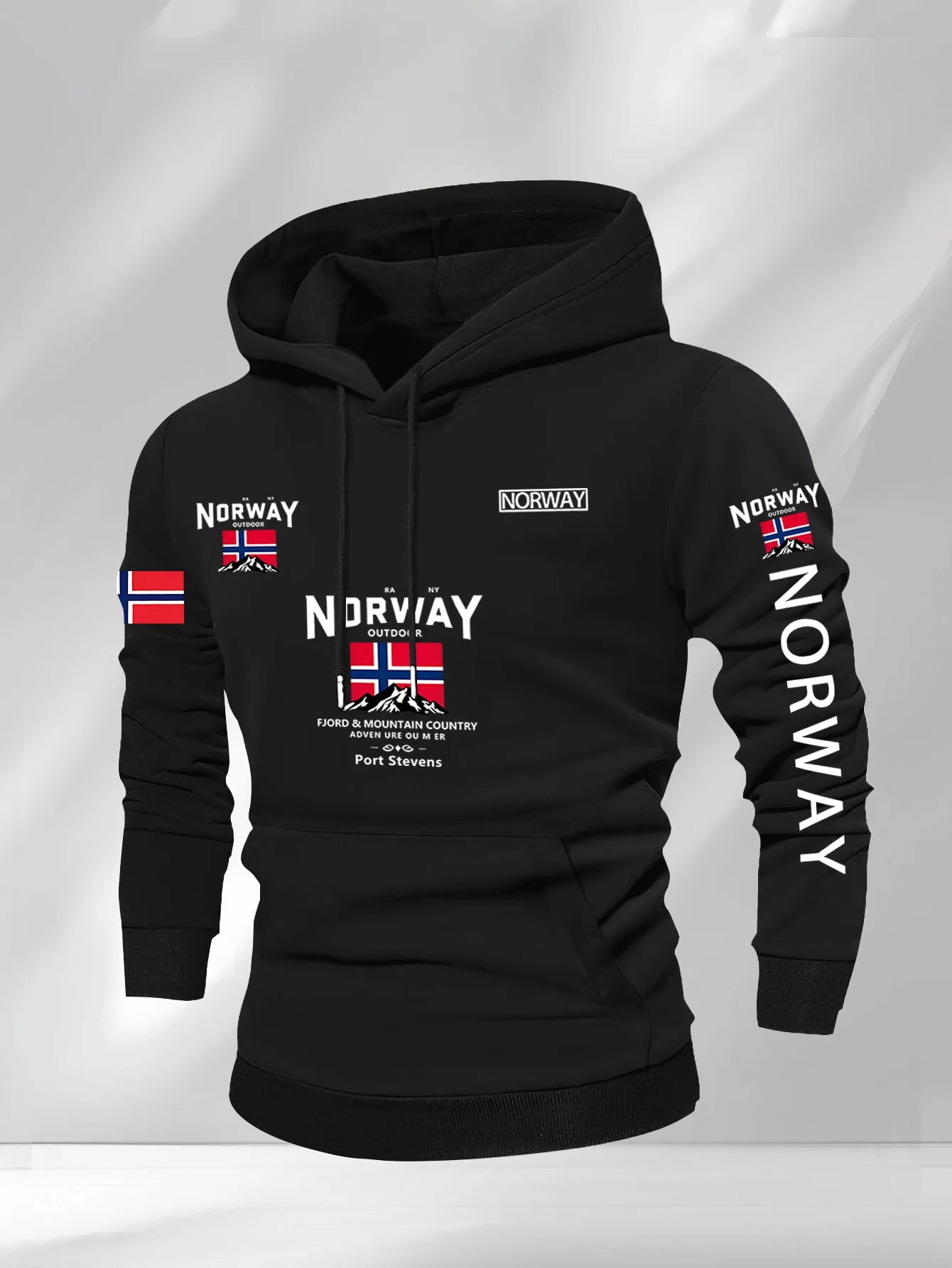 Norway Autumn winter models Men's Fleece windproof Warm 100%Cotton Oversized Hoodie Outdoor Commuter Men's High Elastic top