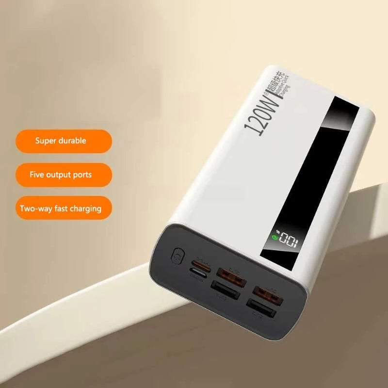 6IN1 100000mAh 120W Fast Charging Large-capacity Power Bank Digital Display Mobile Power Bank for Xiaomi Huawei iPhone 17Promax