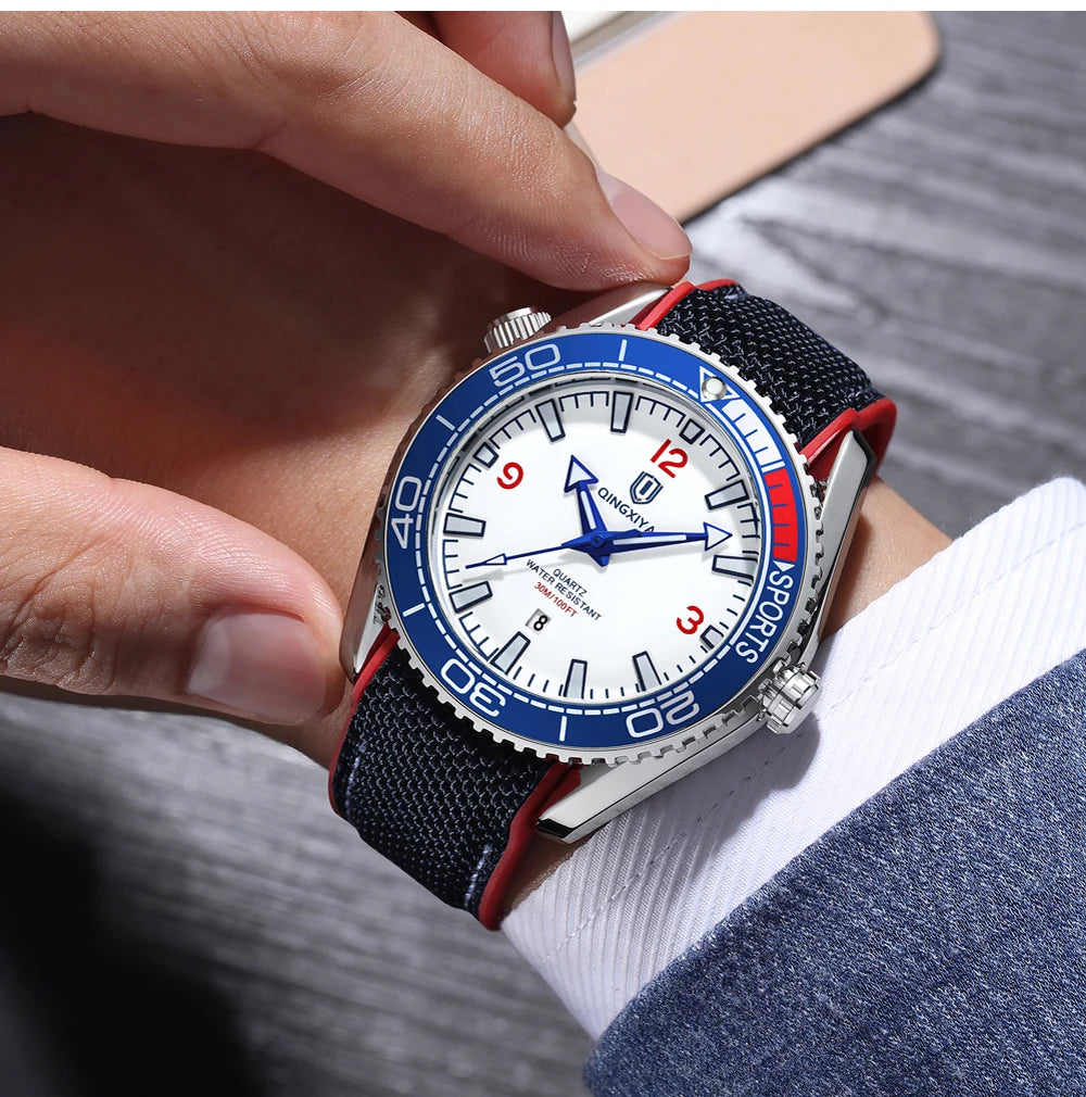 QINGXIYA Sport Quartz Watch Men Fashion Silicone Strap Waterproof Luminous Date Mens Watches Top Brand Luxury Clock Reloj Hombre