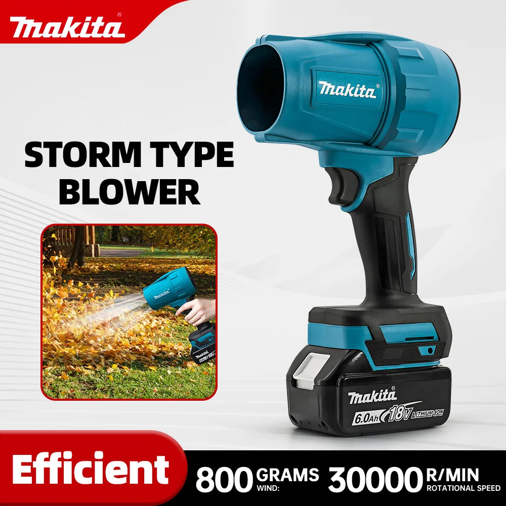 Makita 30000RPM Brushless Electric Turbo Blower Jet Fan 200M/S Handheld Leaf Dust Blowing Tool For Makita 18V Battery Pin