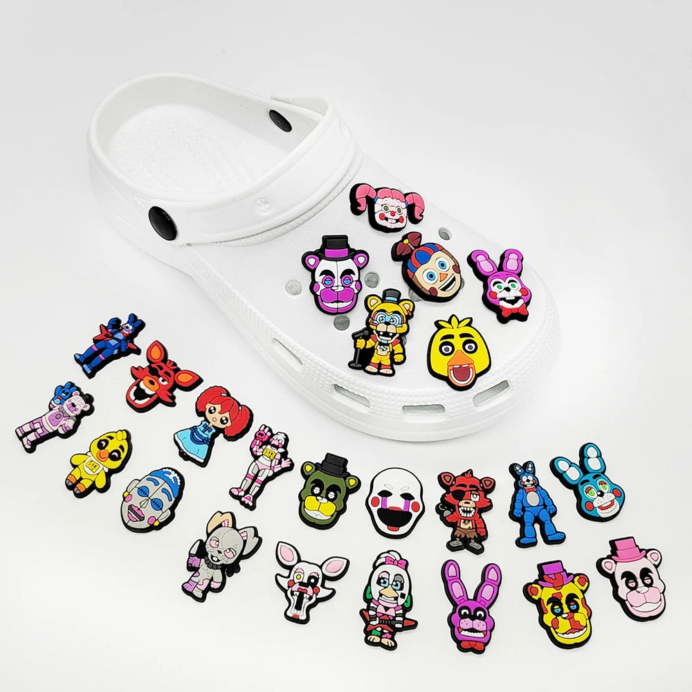 1-24pcs Cartoon Shoe Charms shoes Accessories Decorations for Crocs,Clog Sandals Wristband Buckle Women Paryt Favor Gifts