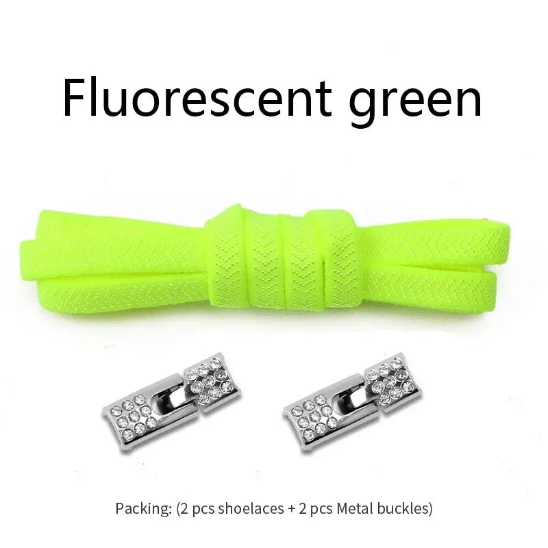 Elastic Laces Sneakers Diamond Cross Locks Shoelaces Without Ties Kids Adult 8MM Width No Tie Shoe Laces Rubber Bands Shoelace