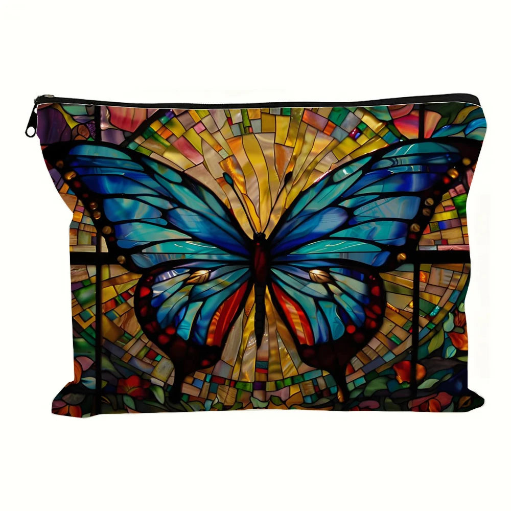 Animal Tree Printing Cosmetic Bag Foldable Lightweight Zipper Closure Makeup Bag for Women and Girls