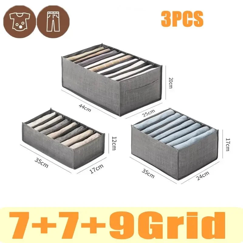 Closets Clothes Organizer Foldable Clothing Underwear Jeans Storage Box Drawer Organizer with Handles Wardrobe OrganizersDivider