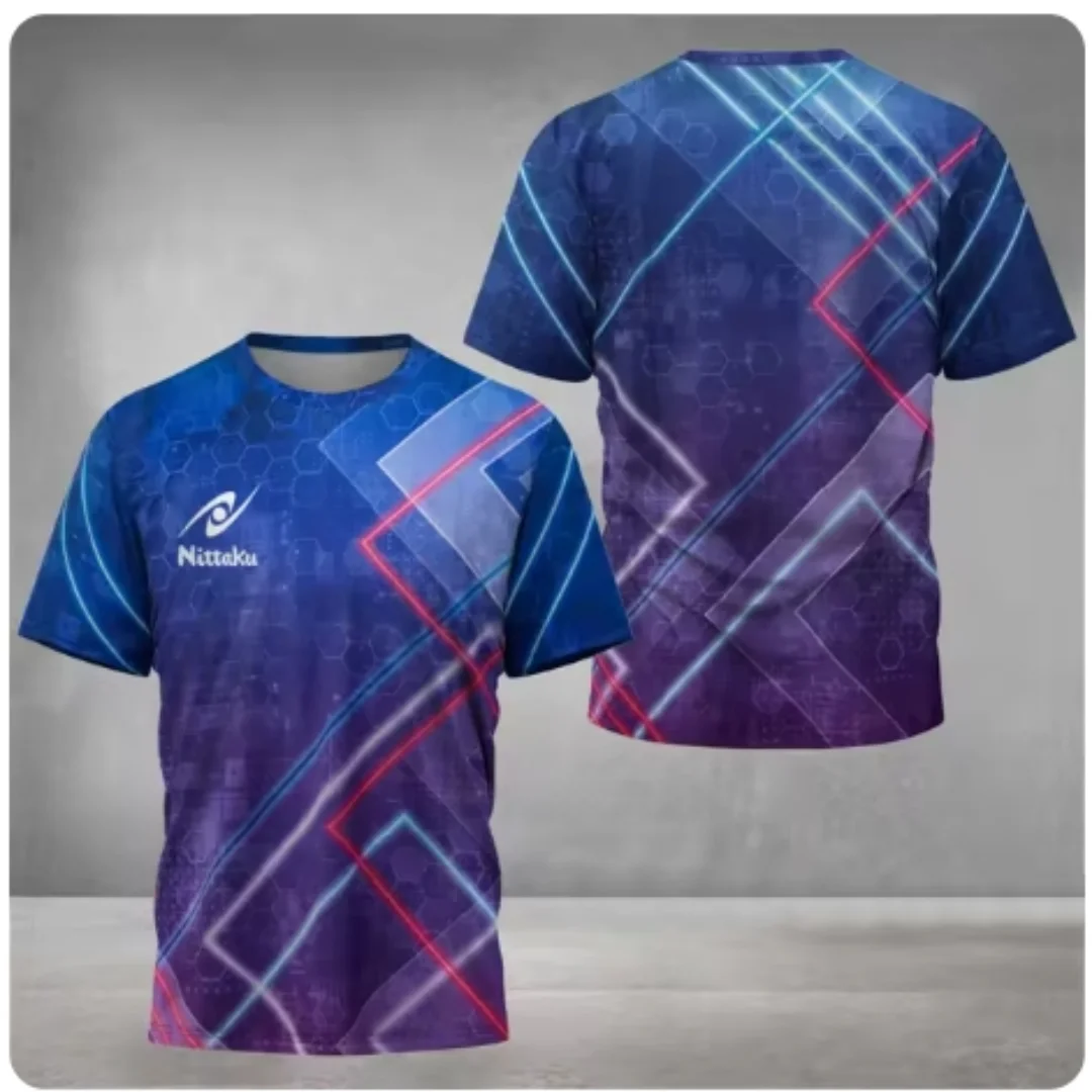 Nittaku Table Tennis T-shirt Victory Light Color Printed Men's Summer New Sports T-shirt Training Quick Drying T-shirt
