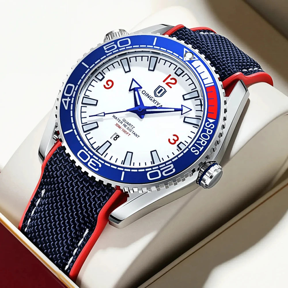 QINGXIYA Sport Quartz Watch Men Fashion Silicone Strap Waterproof Luminous Date Mens Watches Top Brand Luxury Clock Reloj Hombre