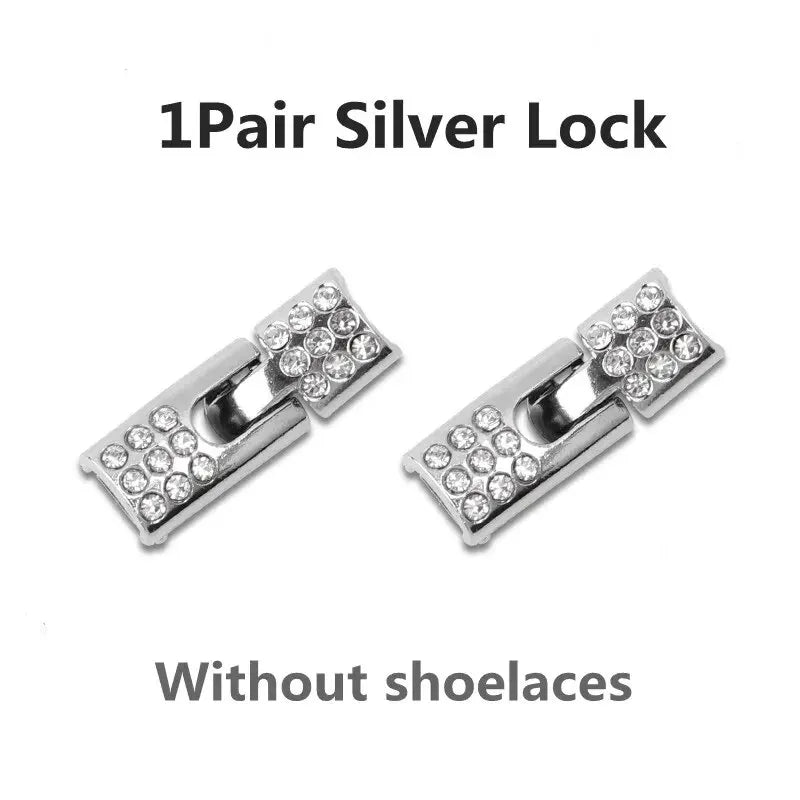 Elastic Laces Sneakers Diamond Cross Locks Shoelaces Without Ties Kids Adult 8MM Width No Tie Shoe Laces Rubber Bands Shoelace