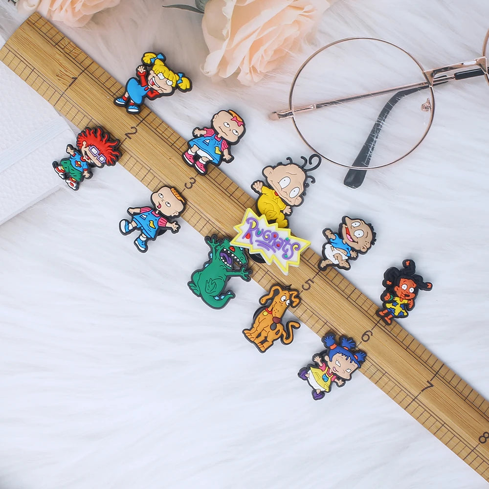 11-100Pcs Cartoon PVC Shoe Charms Accessories Fit Clogs Sandals Garden Shoes Decoration Buckle Kids Party X-mas Gifts