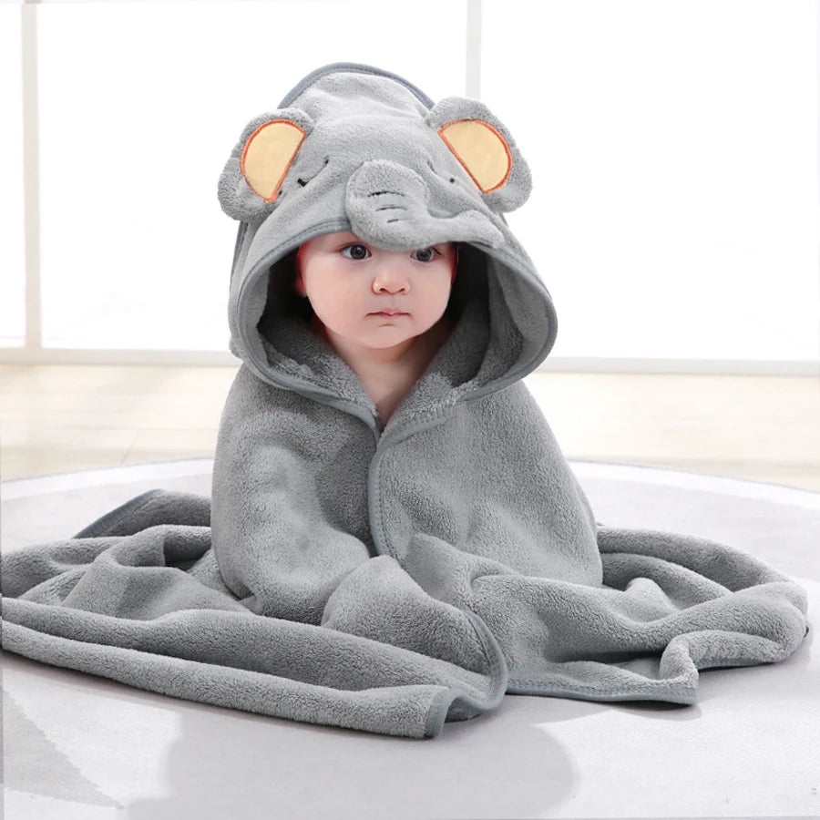 1 Piece of Multifunctional Absorbent Baby Bath Towel, Suitable for Infants and Toddlers Aged 0-2, Soft and Comfortable, with Cute Animal Cartoon Design, Machine Washable, Skin-Friendly and Soft, Baby Bath Towel, Gift for Your