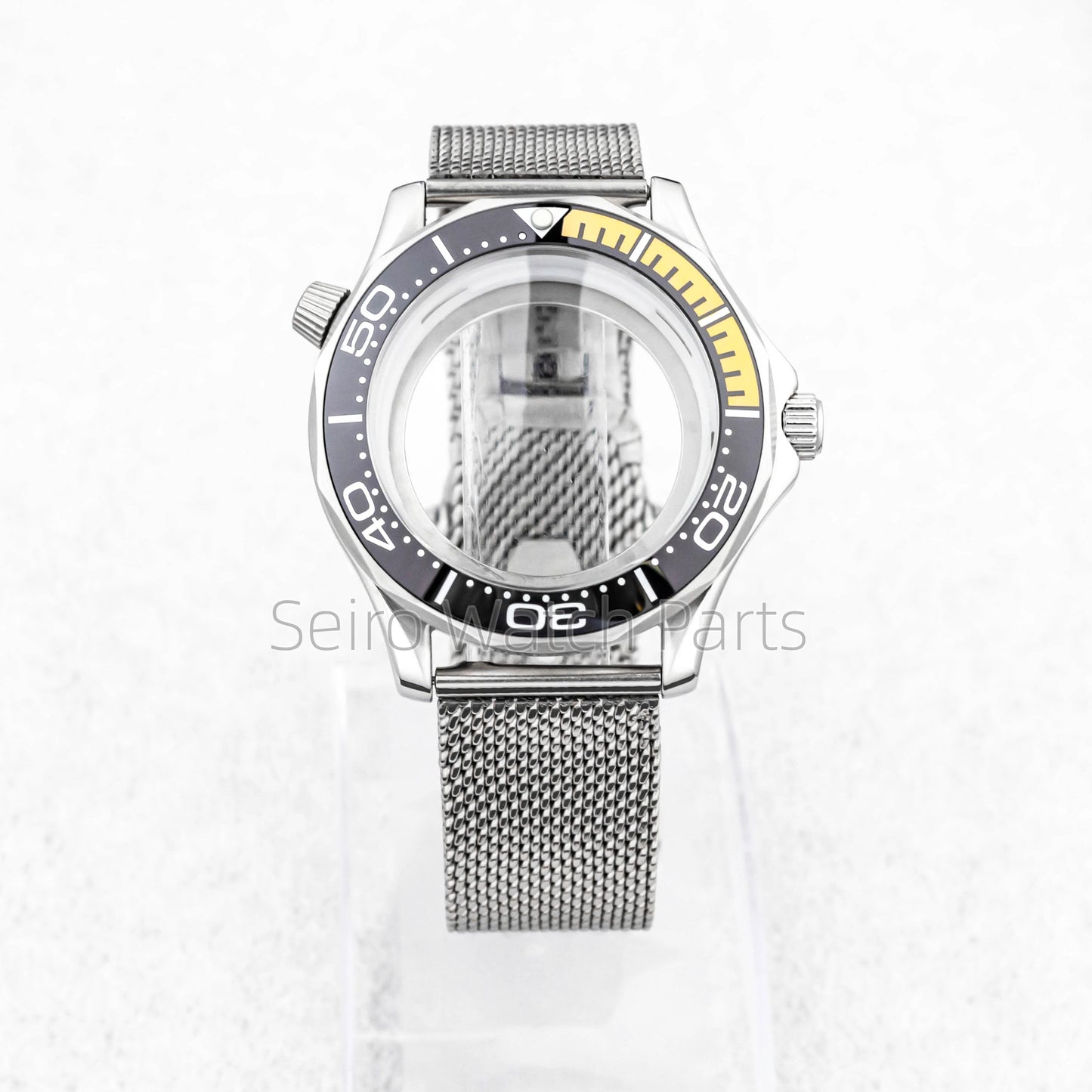 NH35 Case Dial Mesh Strap Bracelet for Seamaster 300 Watches Men Stainless Steel 10ATM Waterproof 41mm Case fit NH35/36 Movement