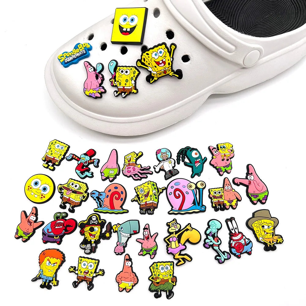 1-100pcs Shoe Charms PVC Shoes Accessories Decorations for Crocs,Bubble Slides Clog Sandals Wristband Buckle Kids Paryt Gifts