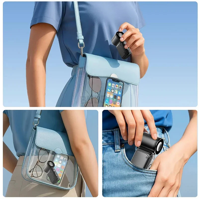 Portable Mini Fan, Small Handheld Fan Electric Fan, USB Charging Portable Pocket Fan, Suitable for Outdoor, Travel, and Office