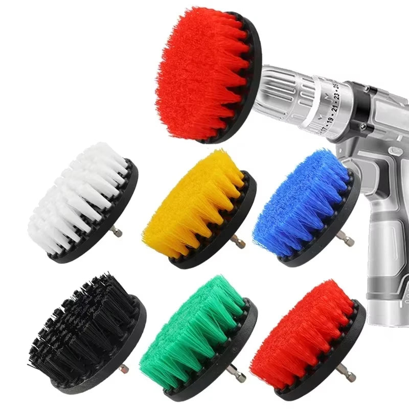1pc Soft Drill Brush Attachment 4inch For Cleaning Carpet & Leather And Upholstery Glass Car Tires Electric Scrubber Drill