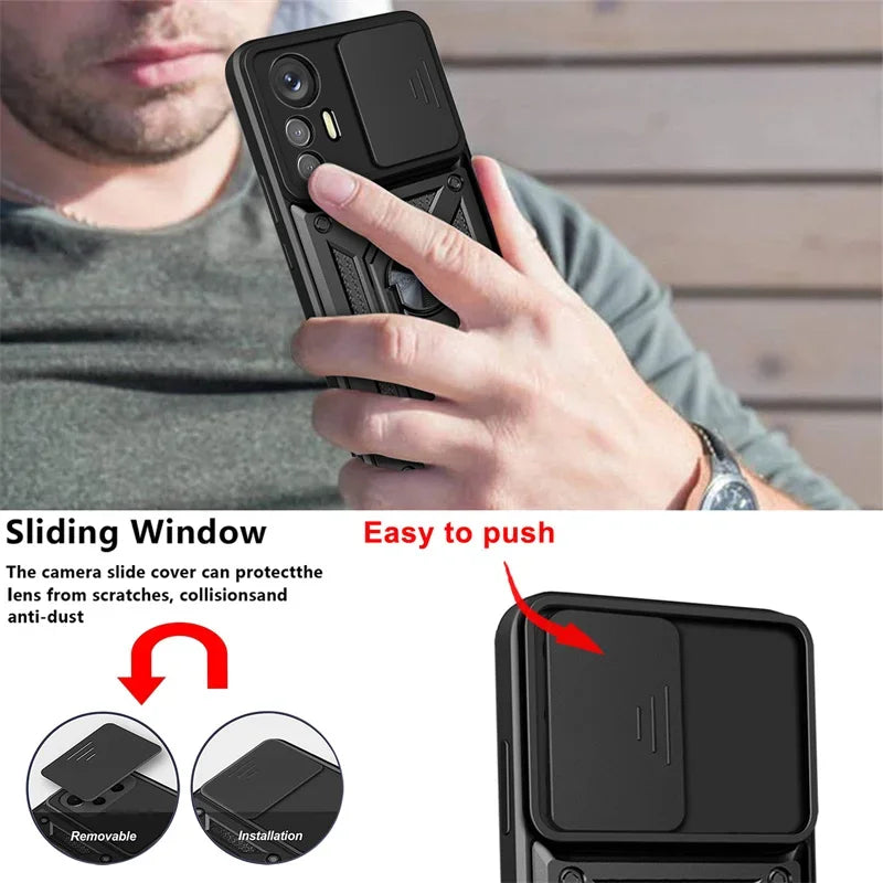 Military Grade Armor Case For Mi Xiaomi 17 15 14 Ultra Pro 13T 13 Lite Max 5G Phone Magnetic Holder Ring Stand Protect Cover