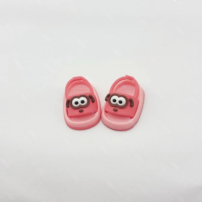Suitable for Labubu Doll Mini Cute Dressing Sandals 17cm V1 V2 V3 Fashion Slippers DIY Clothing Accessories Toy Birthday Gift