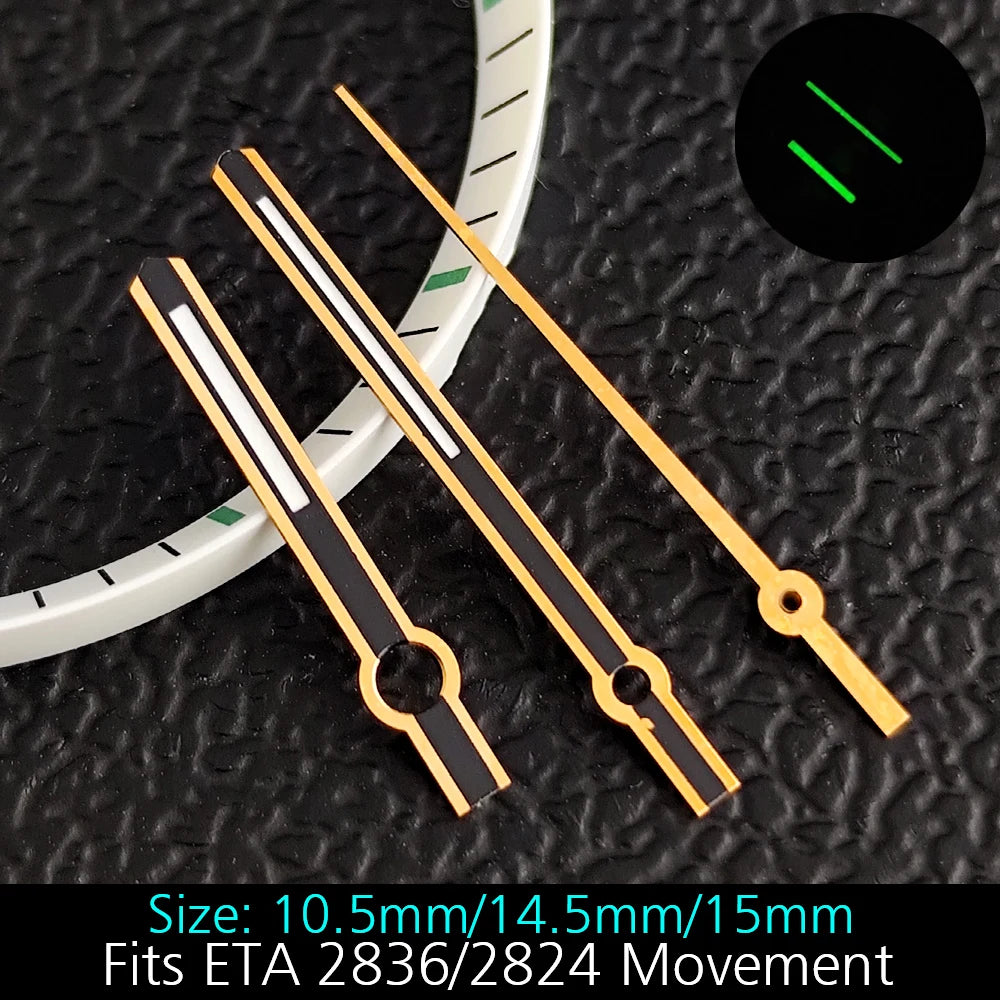 High Quality ETA-Series Hands Green Super Luminous Fits ETA 2824 2892 2836 2834 Movement Watch Accessories Watches For Men
