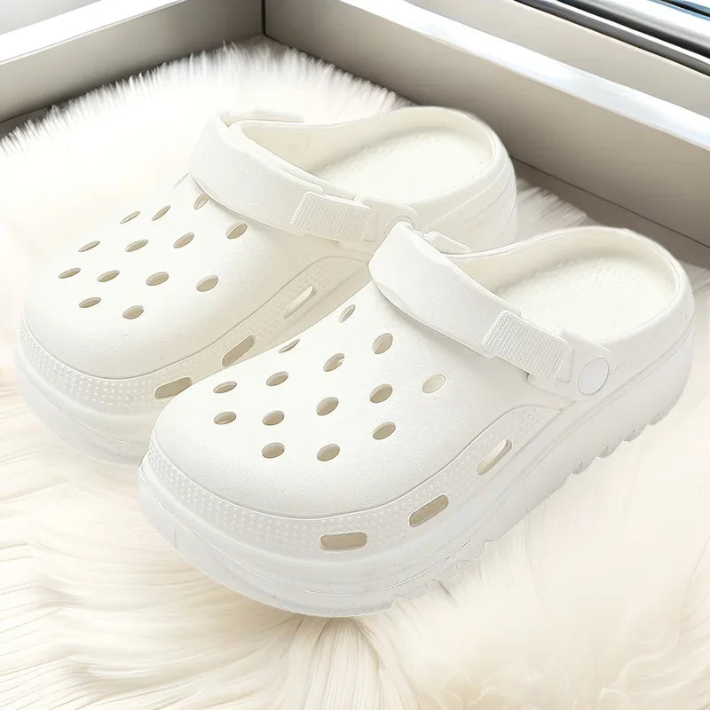 Women's Thick Bottom EVA Clog Shoes Summer Outdoor Beach Indoor Home Slippers Couples Matching Sandals Comfortable Footwear