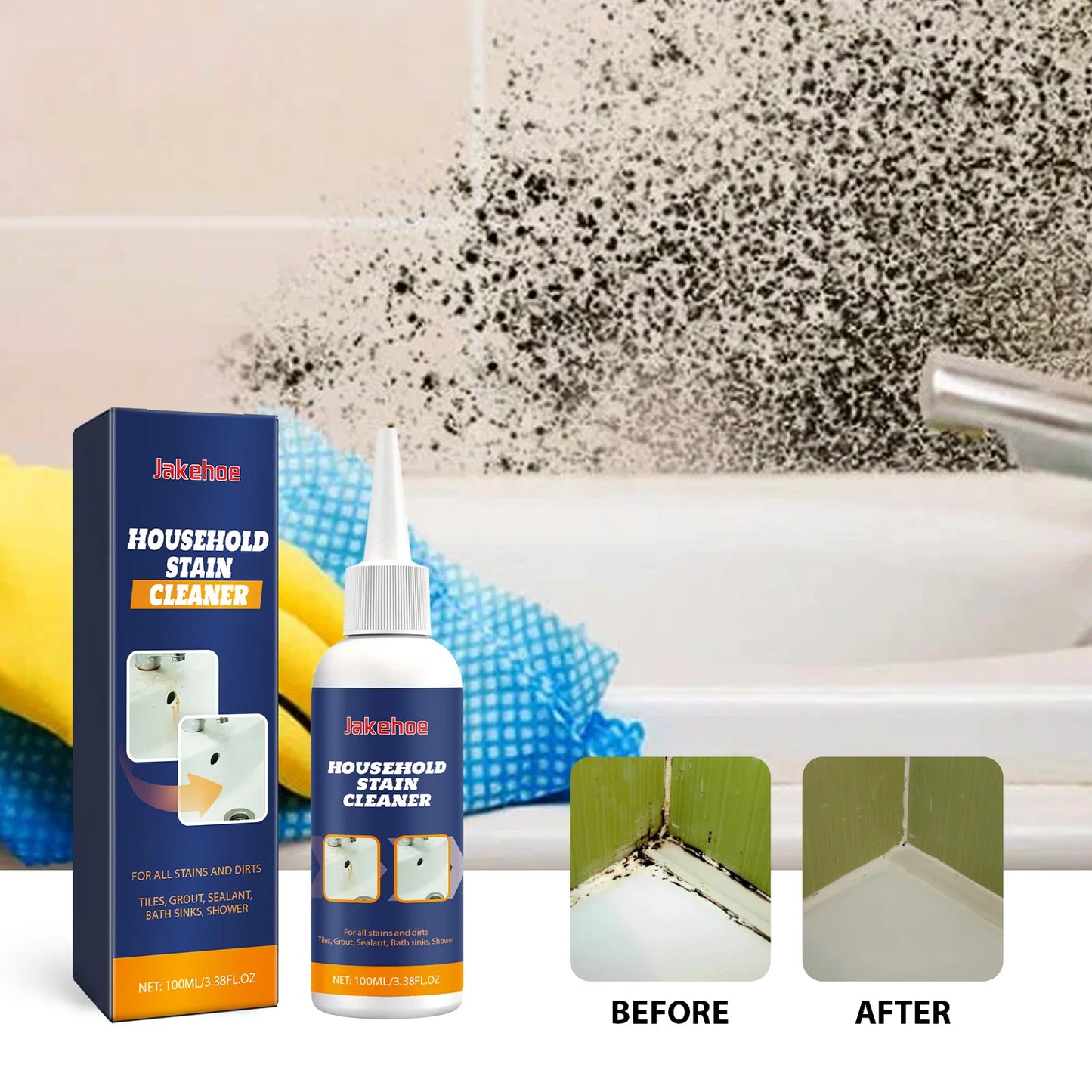 Mold Stain Cleaning Gel Household Doors Windows Walls Tile Gaps High-Efficiency Mildew Removal And Decontamination Cleaner 100ml