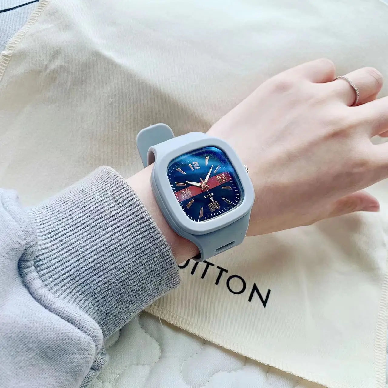 Fashion Women Watches Big Square Ladies Quartz Watch Women's Wristwatch Waterproof Silicone Strap Casual Female Clock Watch