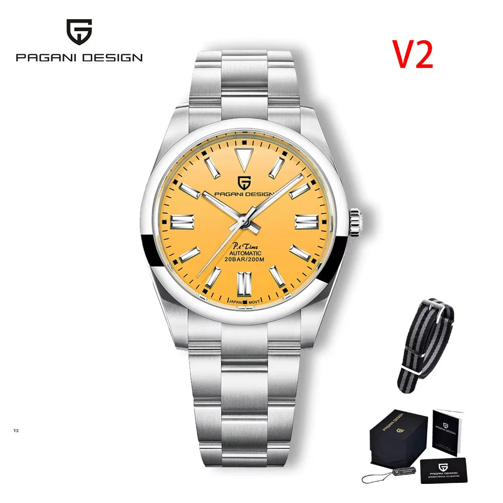 PAGANI DESIGN 2026 New luxury automatic mechanical men watch stainless steel V2 sapphire crystal CS  20bar reloj hombte
