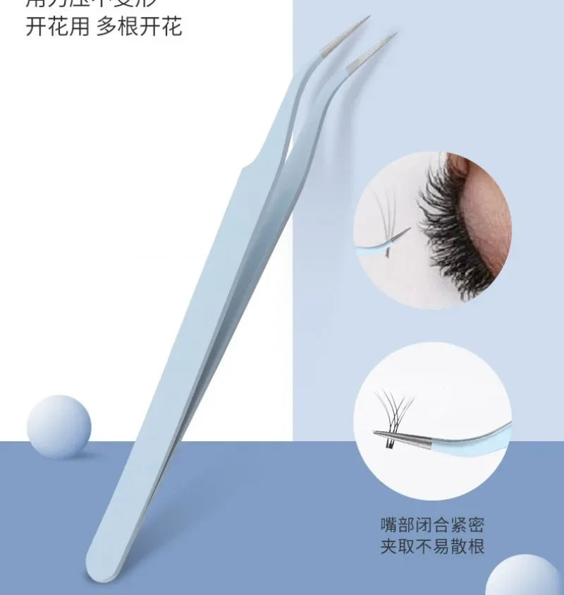 Eyebrow Tweezers Stainless Steel Slant Tip Hair Removal Makeup Tool Kit Eyelashes Extension High Precision Anti-Static Tweezers