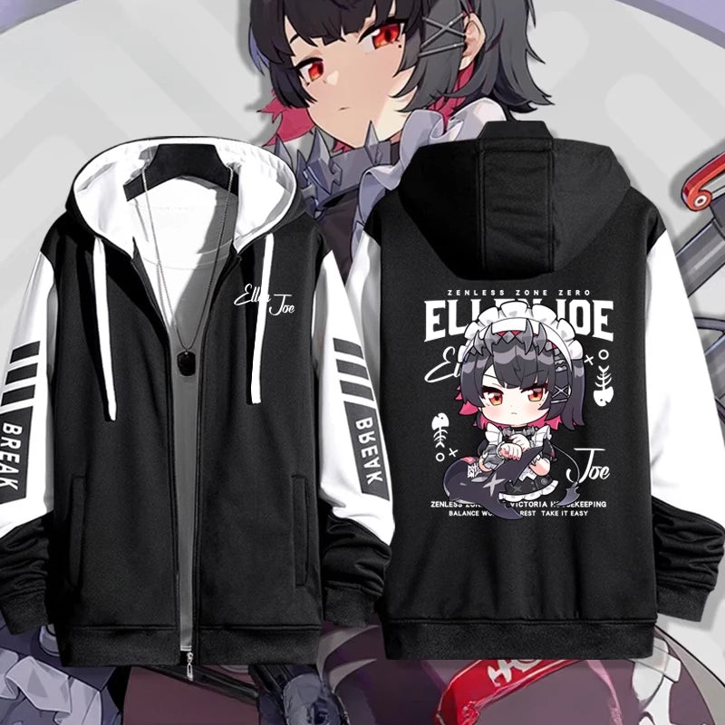 Anime Zenless Zone Zero Zip Up Women/Men Hoodie Sweatshirt ZZZ ZZZERO Ellen Joe Cosplay Zipper Hooded Jacket Outwear