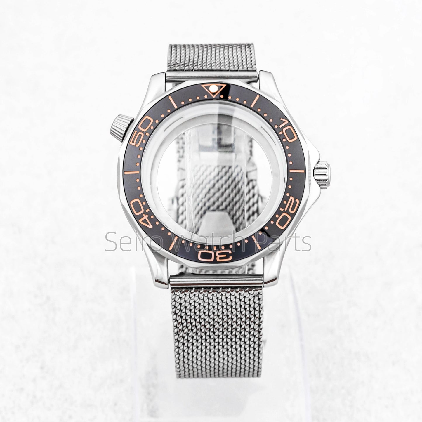 NH35 Case Dial Mesh Strap Bracelet for Seamaster 300 Watches Men Stainless Steel 10ATM Waterproof 41mm Case fit NH35/36 Movement