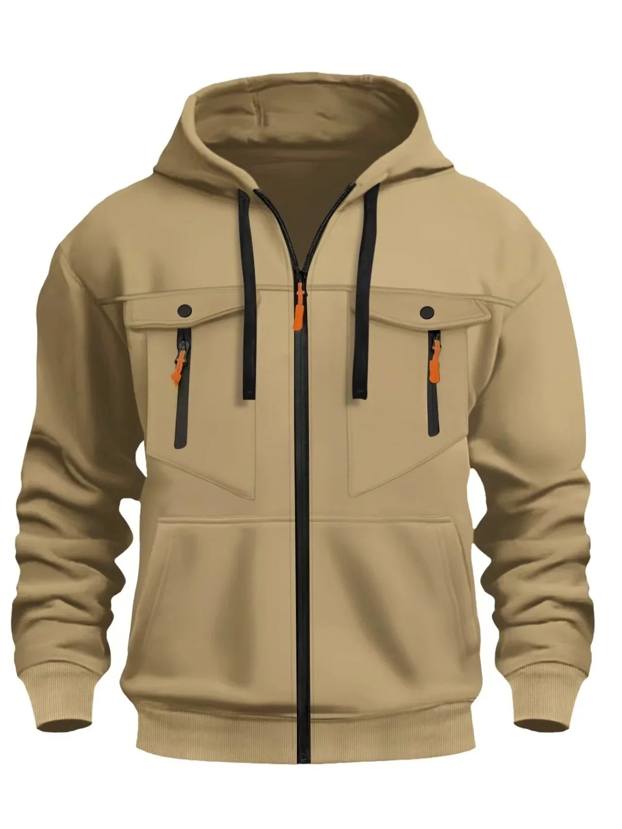 Casual Men's Zip-Up Hoodie Trendy Streetwear Comfortable Loose Fit Autumn Winter keep warm Sweatshirt Fashionable Men's Clothing
