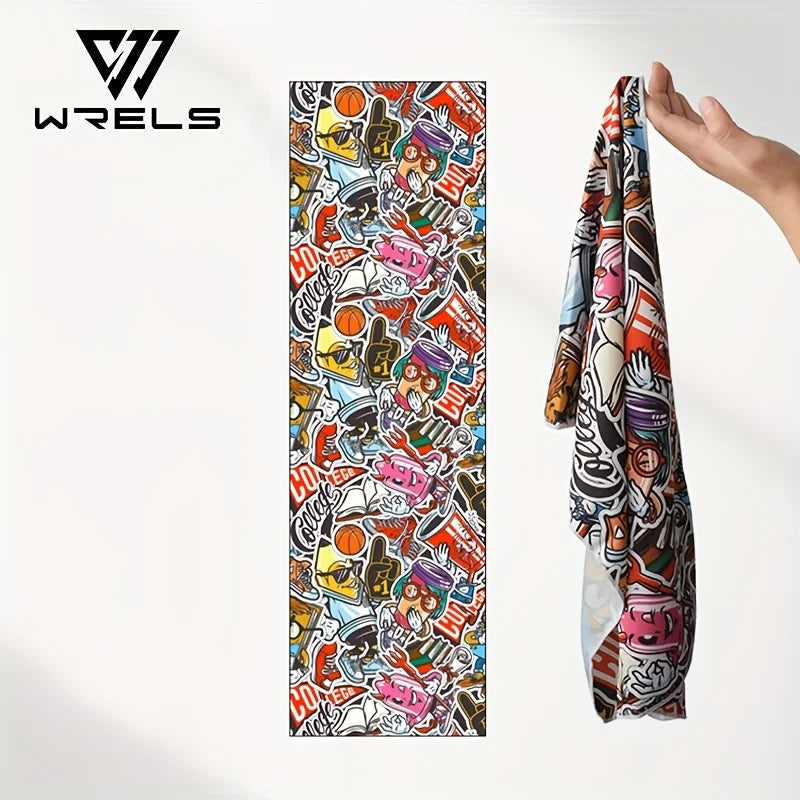 WRELS Ice Silk Towel Quick Dry Sweat-absorb Cold-feeling Swimming Microfiber Beach Towel Gym Fitness Running Yoga Sports Towel