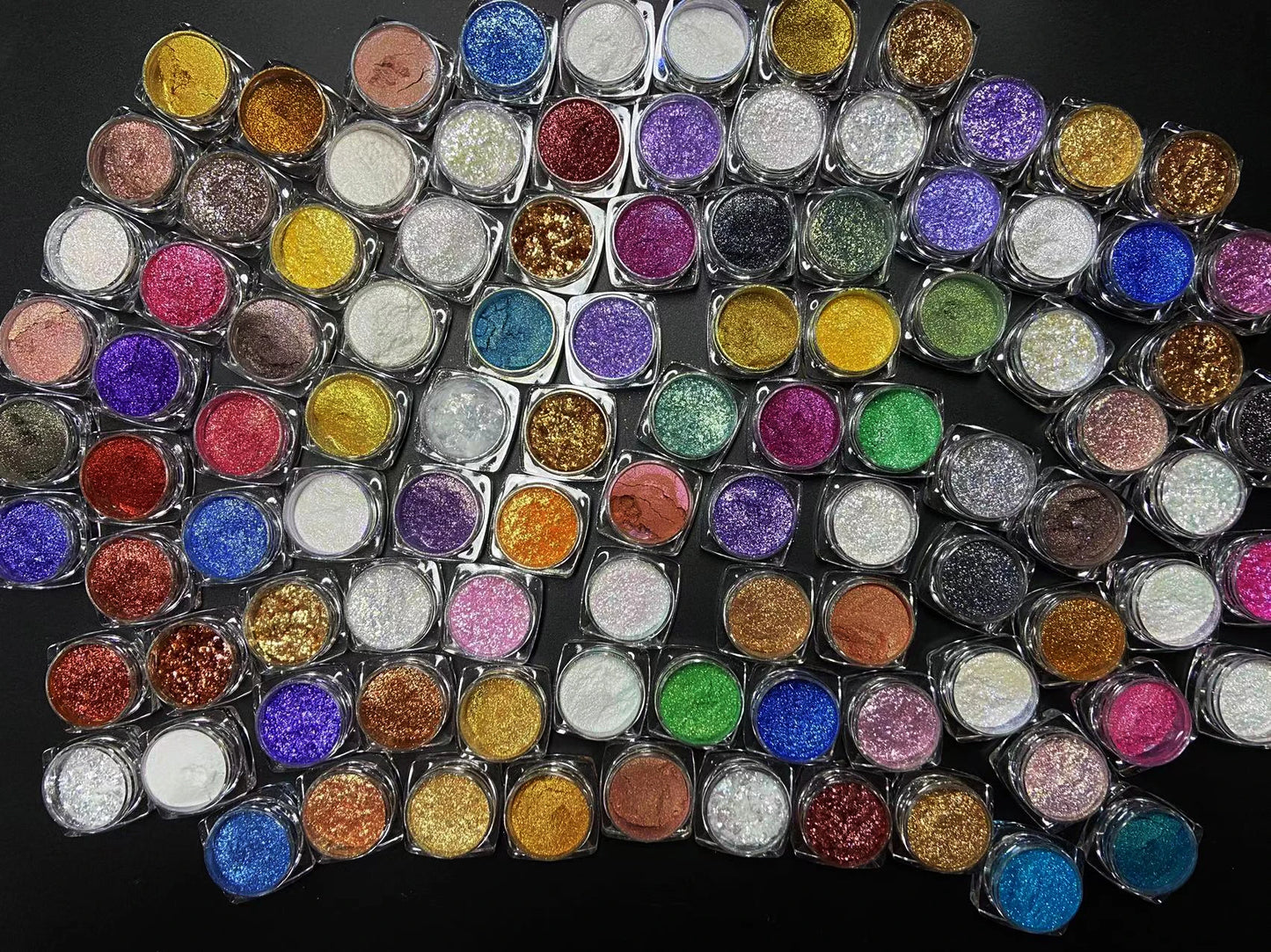 100colors Cosmetic Diamond Highlighter Pigment Eyes Loose Powder Makeup Pearlescent Shiny Eyeshadow Lipgloss Resin Craft DIY