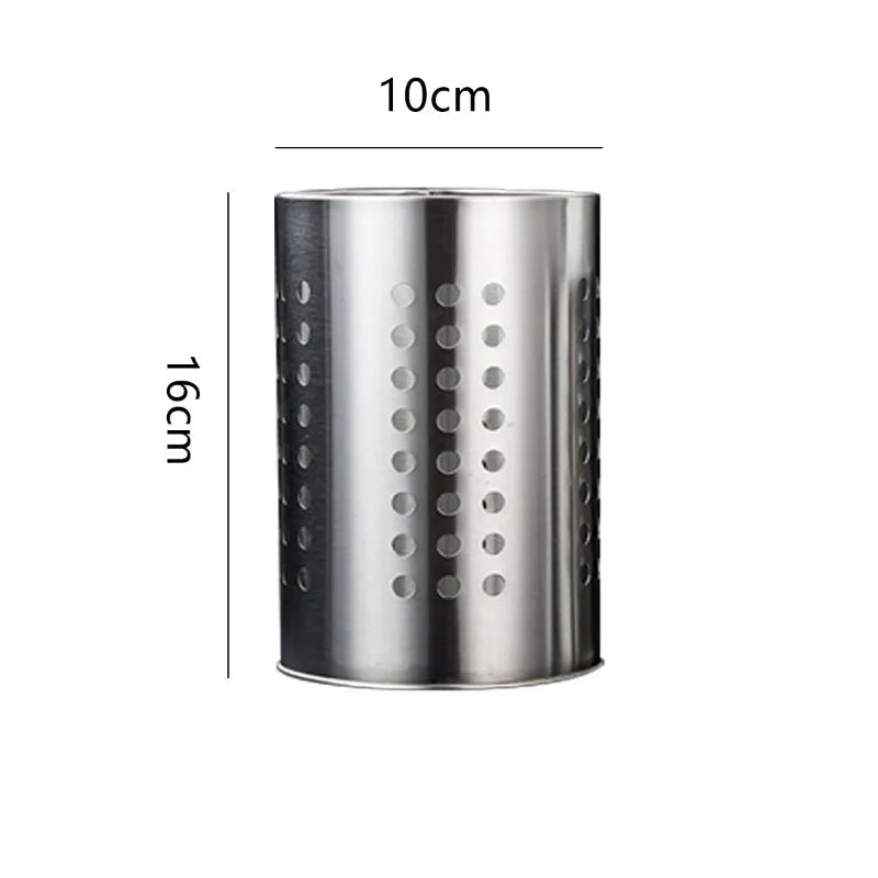 Stainless steel kitchen gadgets tableware chopsticks knife fork scissors clip hollowed out drain storage container
