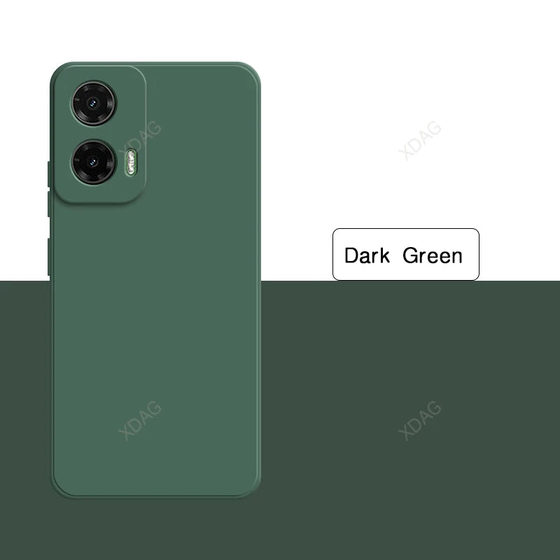 Original Basic Phone Case for Motorola Moto G35 5G Square Liquid Silicone Soft High Qualtiy Internal Flocking Bumper Cover Funda