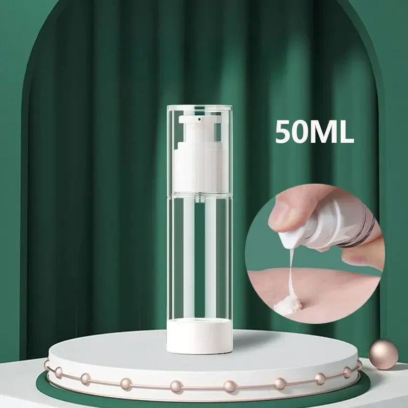 10/15/30/50/80/100ML  Clear  Airless Cream Pump Bottle Refillable Empty Bottle Travel Vacuum Airless Container Makeup Bottle