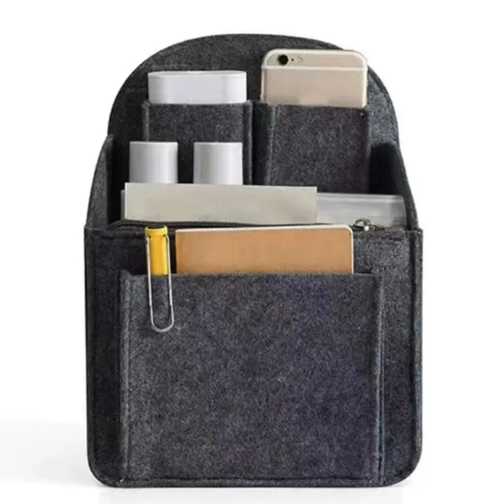 Makeup Organizer Felt Insert Bag for Interior Travel Bag Portable Bag Cosmetic Bags Fit Various Women Backpack Bags